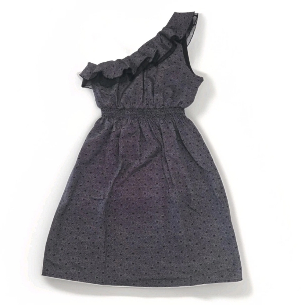 ​I Heart H81 One Shoulder Dress Juniors Small S - Polka Dot Midi Fit Flare SP